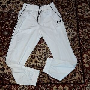 Under Armour White Joggers with Black Accents